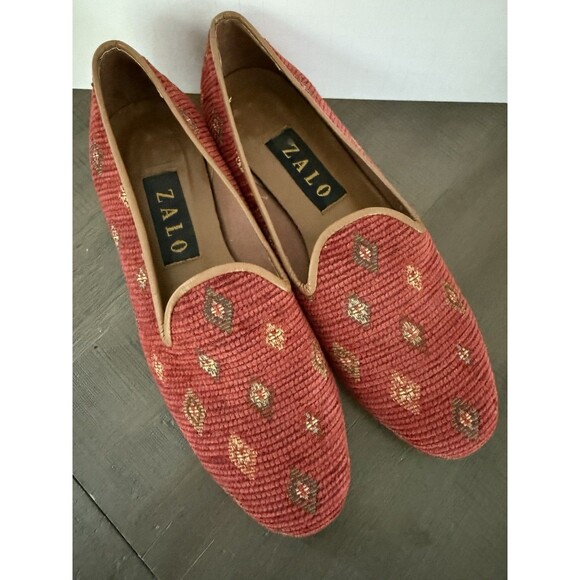 Zalo Tapestry Women's Shoes Leather Sole Made In Spain Size 7 - Diamond Pattern - Picture 1 of 6